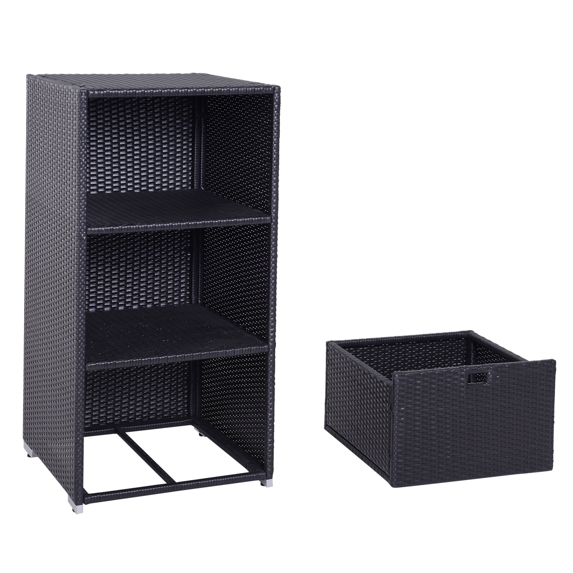 47 H Poolside PE Rattan Towel Valet Rattan Organizer Rack Storage Cabinet,  1 Unit - Kroger