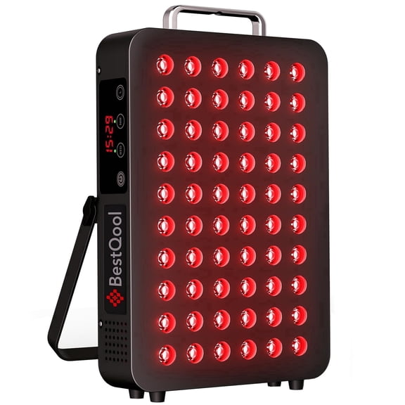 BestQool Red Light Therapy Panel, 660nm 850nm Dual-Chip 60 LEDs Infrared Light Device for Home Use, 105W, 13.1 × 8.4 × 2.1 In