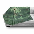 thumbnail image 2 of Underwater Soft Flannel Fleece Throw Blanket, Mermaid Cartoon Water Bubbles and Starfish Curly Fictional Print, Cozy Plush for Indoor and Outdoor Use, 50" x 60", Green, by Ambesonne, 2 of 5