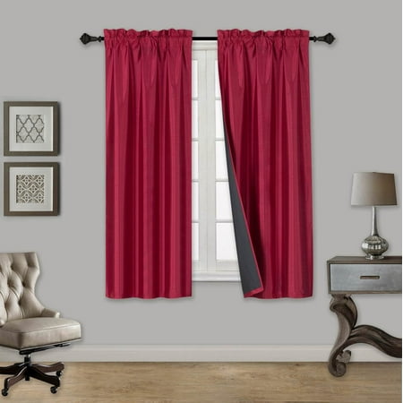 Tom Burgundy 2 Piece 100 Blackout Room Darkening Rod Pocket