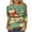 Green, variant on Women's 3/4 Sleeve T Shirts Christmas Tree Graphic Print Tee Crewneck Plus Size Casual Soft Shirts Holiday Gift