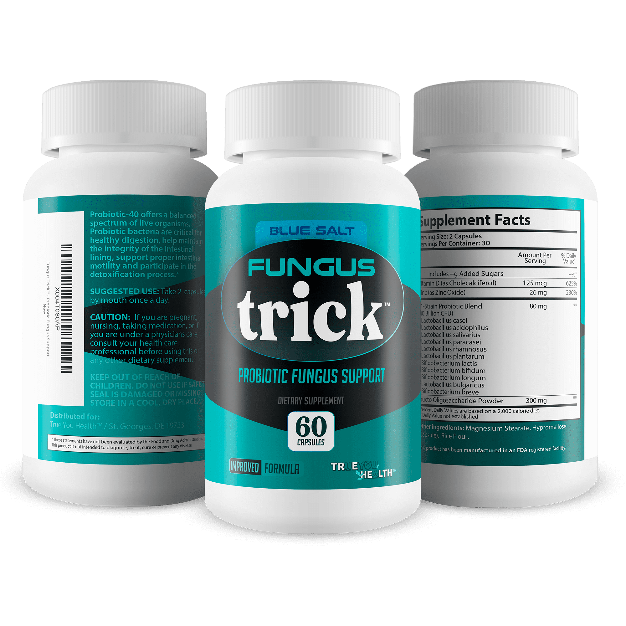 Fungus Trick - Toenail Fungi Probiotic For Clear Nails - Our Best Probiotic Nail Fungal Treatment - Fight Off Fungi From The Inside Out - Probiotics Immune Support - Myco Nuker Fungus Supplement