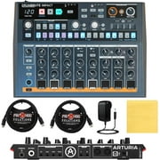 Arturia DrumBrute Impact Analog Drum Machine BUNDLE with 2x Pig Hog MIDI Cable 6ft, Power Supply, and Polishing Cloth - Beat Making Equipment with 10 Drum Sounds, 64 Patterns with 64 Steps