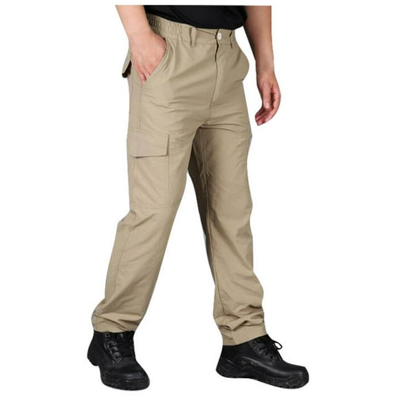 Men's Cargo Pants Mens Wild Cargo Pants Mens Relaxed Fit Dinosaur Tail Classic Carpenter Rave Bottoms Double Knee L Shuffle Pangs Spring And Autumn Style Loose Large Size Leisure Khaki 2XL