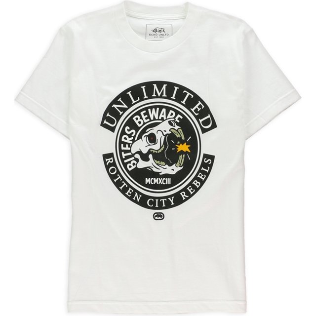Camiseta Gráfica Ecko Unltd. para Hombre Biters Beware Blanca Mediana