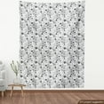 thumbnail image 3 of Ambesonne Floral Fabric by the Yard Upholstery, Leaves Twirls Swirls Bud, 10 Yards, Black and White, 3 of 4