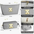 thumbnail image 4 of DAKIMOE Makeup Bag Cosmetic Bags Organizer Personalized Initial Travel Essentials Toiletry Bag for Birthday Christmas Girlfriend Teacher Valentines Day Gifts, 4 of 9