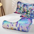 thumbnail image 4 of Metsweet Magical Unicorn Twin Quilt Set, Princess Castle Butterfly Twin Coverlet Set, 4 of 7