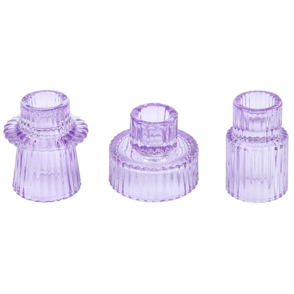 Portavelas Vixdonos de cristal morado (3 unidades)