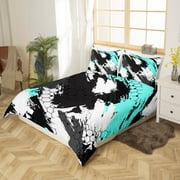 Geometric Duvet Cover Full Camouflage Bedding Set Black Blue Campaign Abstract Camo Army Beehive Comforter Cover Honeycomb Hexagon Militarily Style Room Decor Quilt Cover For Adult Man Woman