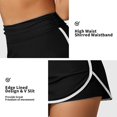 thumbnail image 5 of Charmo Womens Swim Skirt with Built-in Shorts V Slit Sporty Swimsuit Bottom, 5 of 8