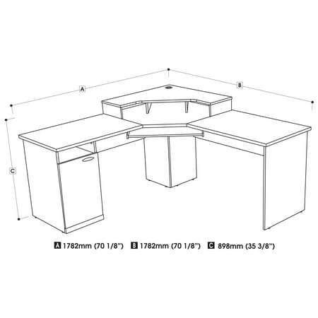 Bestar Hampton Corner Computer Desk Com