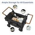 thumbnail image 4 of Vipsafe Foldable Wagon Stroller for 4 Kids, Multifunctional Wagon with Detachable Canopy, Adjustable Handlebars, Removable Seats, and Easy Storage, 4 of 13