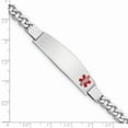 thumbnail image 4 of White Sterling Silver bracelet Medical Curb Red 8 in 6 mm, 4 of 4