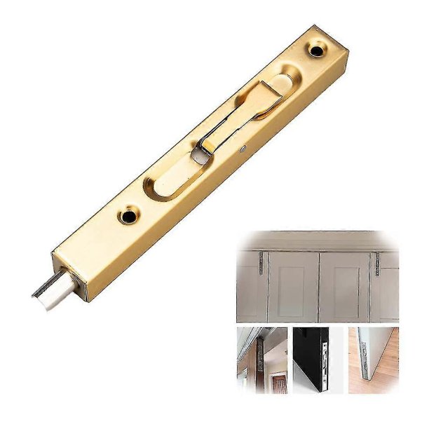 Cerradura de pestillo de puerta de acero inoxidable, cerradura de pestillo empotrado, cerradura de puerta corrediza para baño, cerradura de puerta para puertas internas externas (d-v2) -8421104169998