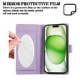 thumbnail image 6 of Compatible with iPhone 16 Wallet Case, with Wrist Strap and Crossbody Strap, Make-up Mirror PU Leather Flip Credit Cell Cover Kickstand for iPhone 16 Girls Women, Purple, 6 of 9