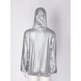 thumbnail image 2 of Raenseen Sauna Suit Men Women Lightweight Sweatsuit Long Sleeve Hoodies Top and Pants Set Gym Fitness Silver L, 2 of 9