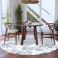 thumbnail image 4 of Vintage Light Round Area&nbsp;Rug 6ft Blue Flowers Leaf Bird Rustic Natural Scenery Non-Slip&nbsp;Washable Circle Rugs Soft Felt Indoor Floor Mat for Bedroom Kitchen Living Room Bathroom, 4 of 9
