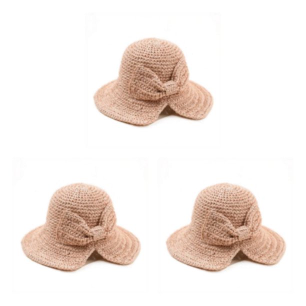 Sombrero de Paja de Verano Minnieouse Bowknot Floppy Ala Ancha Transpirable