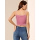 thumbnail image 5 of INSPIRE CHIC Camiseta sin mangas con tirantes finos de terciopelo y tirantes finos para mujer Rosa S, 5 of 6