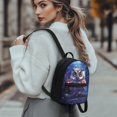 thumbnail image 3 of Eheartsgir Galaxy Owl Pattern Mini Backpack Purse, Water-Resistant Polyester Small Backpack for Dating Travel, Zipper Compartment Travel Daypack, 3 of 8