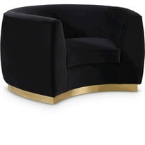 Meridian Furniture Julian Velvet Accent Chair in Black and Gold