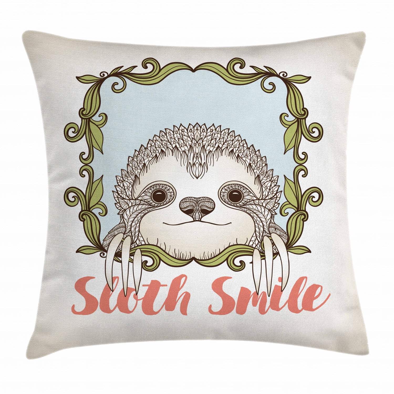 sloth throw pillow