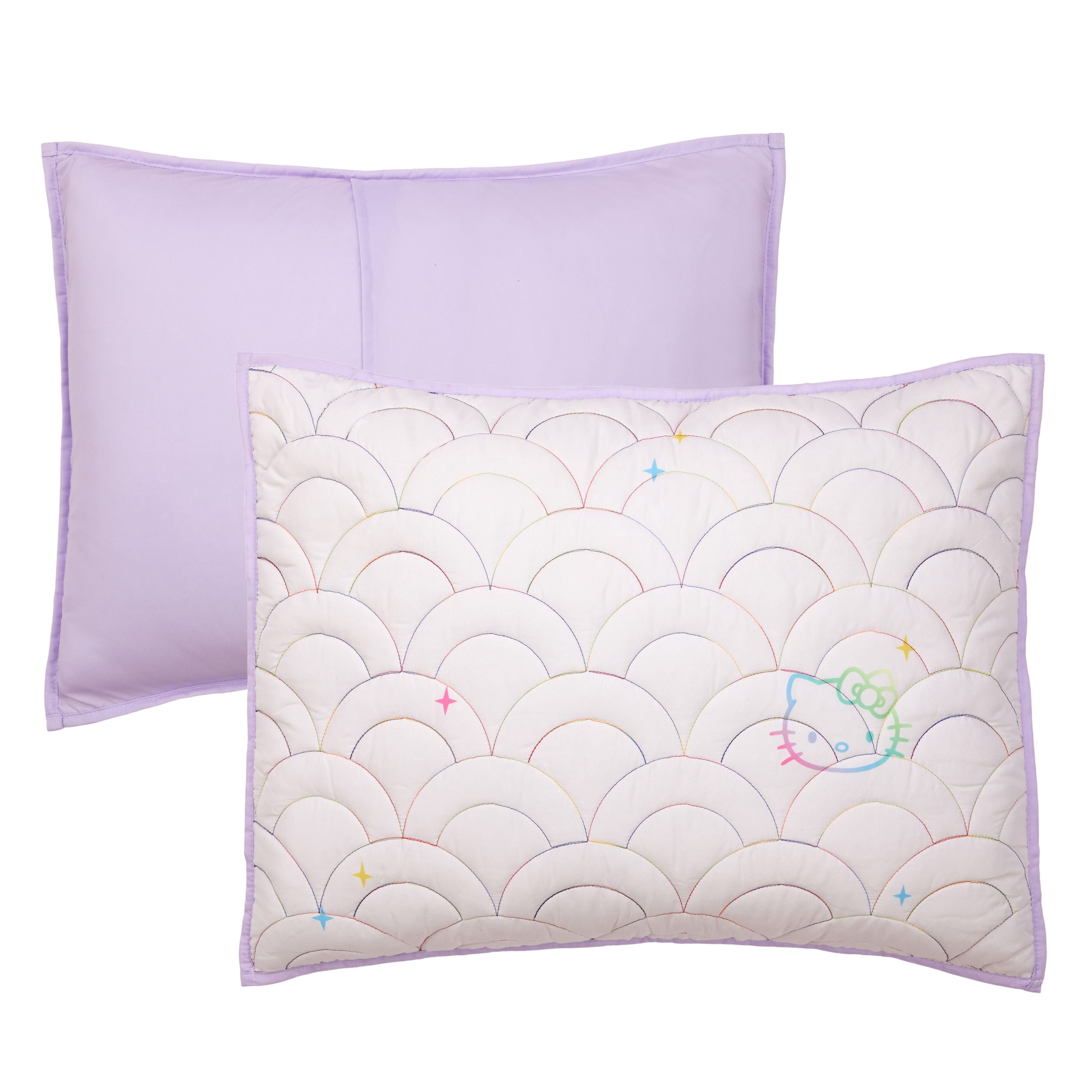 Hello Kitty and Friends Rainbow Ombre 3 Piece Quilt and Sham set, Queen