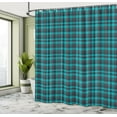 thumbnail image 4 of Ambesonne Buffalo Plaid Shower Curtain, Teal Gingham Check, 69"Wx70"L, Teal and Dark Blue Grey, 4 of 4