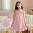 thumbnail image 2 of CAIVO Big Girls Summer Dress Sleeveless Knee Length A-Line Loungewear Soft Backless Square Neck Ruffle Trim Child Solid Color Casual Dresses, 2 of 4