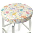 thumbnail image 3 of Susaid Flower Color Rabbit Print Elastic Bar Stool Cover Personalized Washable Stool Cover for Barbershop Home Bar Kitchen-12 inch, 3 of 7