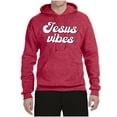 thumbnail image 2 of Wild Bobby, Jesus Vibes Inspirational/Christian Unisex Graphic Hoodie Sweatshirt, Vintage Heather Red, X-Large, 2 of 6
