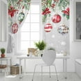 thumbnail image 4 of Gray Christmas Balls Blackout Curtains | Light Blocking Print Window Curtains, Red Green Xmas Botanical Snowflake Thermal Insulated Window Drapes for Living Room Kitchen (2 Panels, 104"W x 96"L), 4 of 7