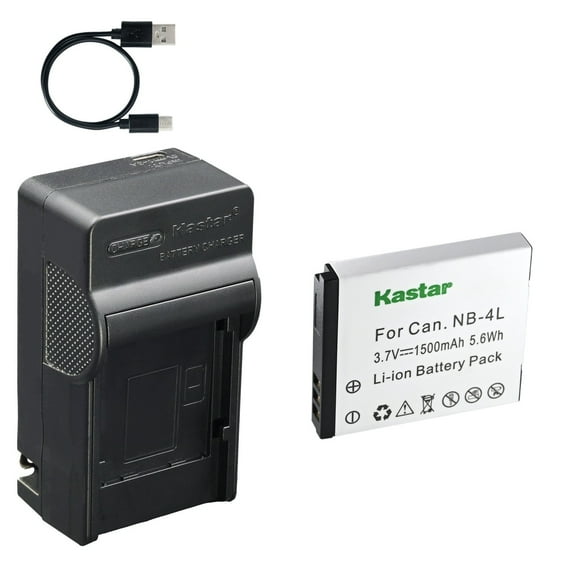 Kastar 1-Pack Battery and AC & USB-C Charger, Compatible with Canon NB-4L NB-4LH and Canon PowerShot SD400 SD600 SD750 SD780 SD940 SD960 SD970 SD1000 SD1100 SD1400 ELPH 100 HS 300 HS 330 HS Cameras