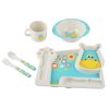 Baby Kids Dinnerware Set Bamboo Fiber Children Meal Tray Set Lovely Cartoon Dish Soup Bowl Cup Spoon Fork Tableware - Pattern-2