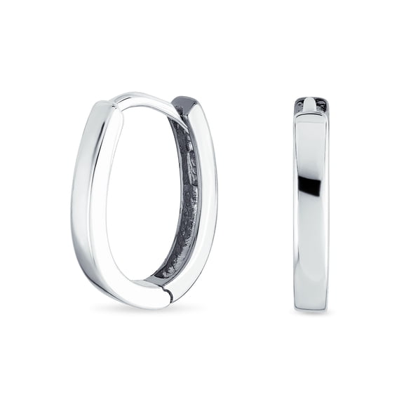 Bling Jewelry Womens Classic Two Tone Hoop Huggie Earrings in Gold Plated Sterling Silver