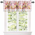thumbnail image 3 of Easter Bunny Curtain Valance 54x18in,Country Cute Rabbit Kitchen Valances for Windows,Watercolor Tulips Rod Pocket Curtain,Pink Plaid Short Curtains Window Treatment for Bedroom Bathroom Living Room, 3 of 6