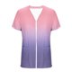 thumbnail image 2 of TaTaai Women Spring Summer Ombre Print Short Sleeve Cardigan Casual Loose Open Front Tops With Functional Pockets Soft Comfy Fashion Daily Wear Blouse Gift, 2 of 5