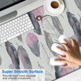 thumbnail image 4 of Long Mouse Pads for Desk,Pink and Grey Watercolor Feather Pattern Desk Mats on Top Of Desks, Desk Mouse Pad Extra Large with 3mm Non-Slip Base and Stitched Edge for Gaming,Office,Work,Home 47.3"x23.6", 4 of 6