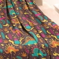 thumbnail image 3 of Colorful Dinosaurs Abstract Shapes Pattern Blanket,Comfortable Soft Lamb Wool Throw Blanket,All Season,Warm Lightweight Blankets for Sofa Bed Couch Living Room Chair,30"x40", 3 of 4