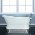 thumbnail image 2 of Aqua Eden VCT7D673128 67" Cast Iron Oval Single Slipper Pedestal Tub (7" Faucet Drillings), White, 2 of 7