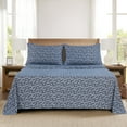 thumbnail image 3 of Mainstays Super Soft Brushed Microfiber Bed Sheet Set, Navy Blue Hayden Paisley Print, Queen, 4 Piece, 3 of 13