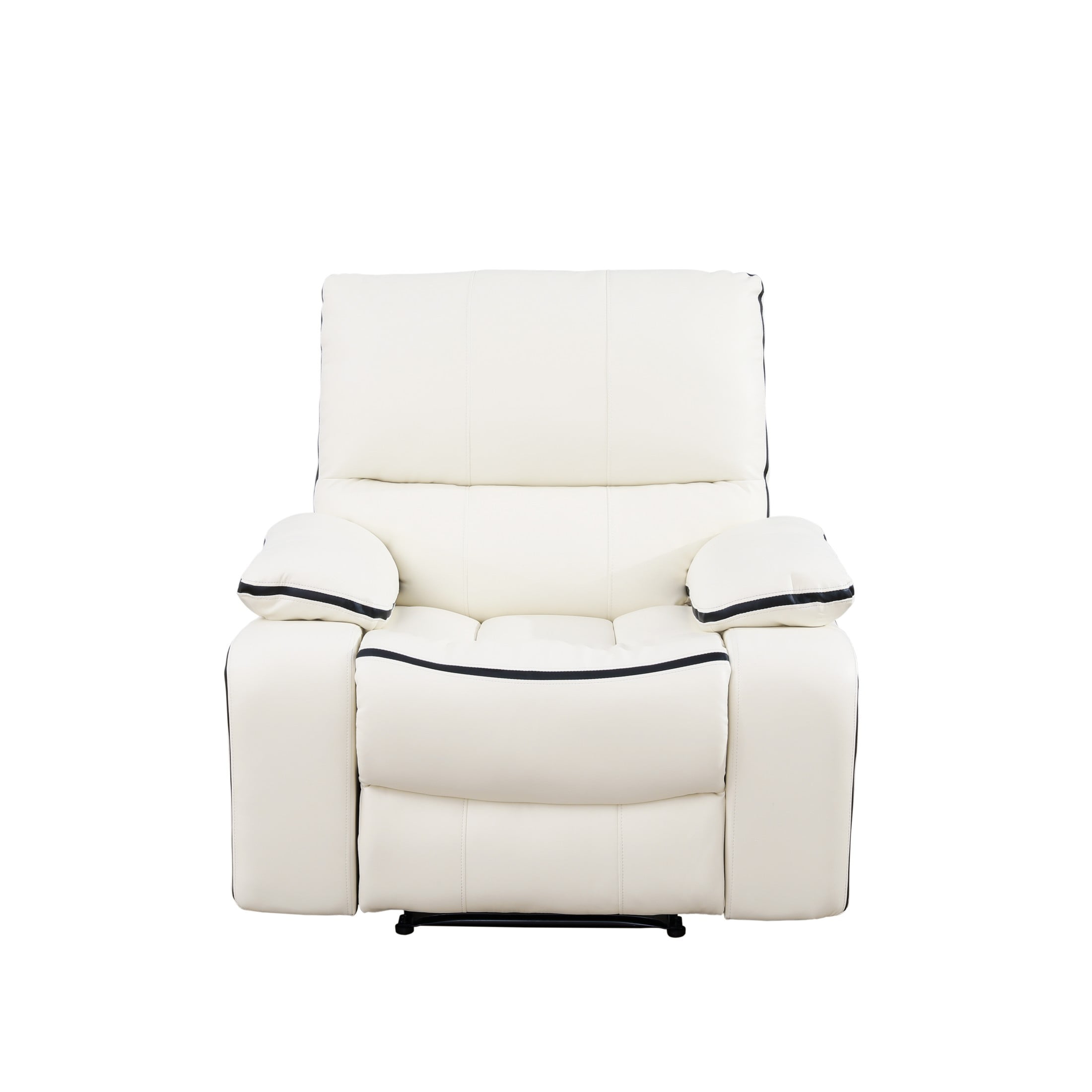Aukfa 41" Manual Recliner Sofa Chair for Living Room, Home Theater Reclining, Leather, White