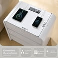 thumbnail image 3 of wow97e Modern Nightstand Set of 2 with Charging Station, 3 Drawer Wood Bedside Table w/Curved Profile Design for Bedroom, 3 of 7