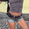 thumbnail image 5 of Women's Stretchy Skinny Denim Shorts,Low Rise Elastic Jean Shorts for Women Summer,Sexy Y2K Jorts Bottoms with Pockets,Comfy Streetwear Casual Shorts Grey XL, 5 of 10