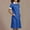 Blue, variant on LSLJS Scrubs for Women Lapel Button Down Nurse Dress Fashion Casual Color Block Work Dresses with Pockets, S-2XL