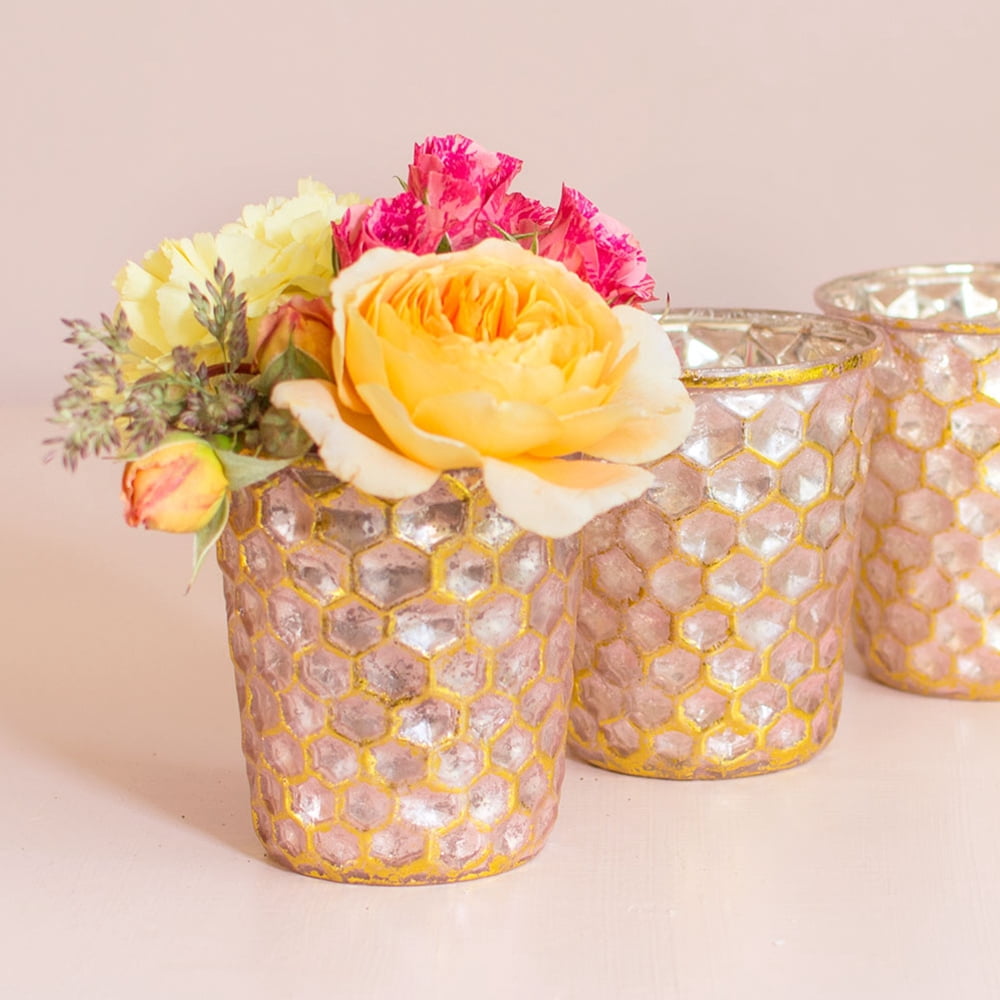 Candle Accessories Mercury Glass Candle Holder Bud Vase 4in