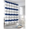 thumbnail image 5 of Navy Blue Grey Waterproof Fabric Shower Curtain, Farmhouse Watercolor Modern Geometric Shower Curtain for Bathroom Curtains Bathtubs Hotel Washable Shower Curtains with 12 Hooks Standard 60x72, 5 of 6