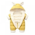 thumbnail image 2 of Bullpiano Newborn Baby Jumpsuit Outfit Hoody Coat Winter Warm Toddler Clothes Jumpsuit Windproof Romper, 2 of 5