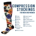 thumbnail image 2 of FORMRS Womens Knee High Socks Casual Long Thick Travel Daily Wear, 1 Pair, Large Colorful Flowers Pattern, 2 of 6